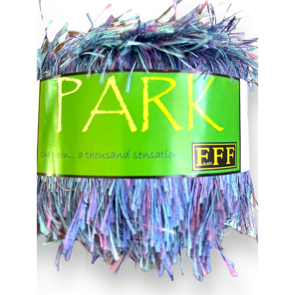 3 skeins Filati FF PARK Eyelash Yarn | 36 Blue Lavender | Made in Italy - Picture 3 of 7